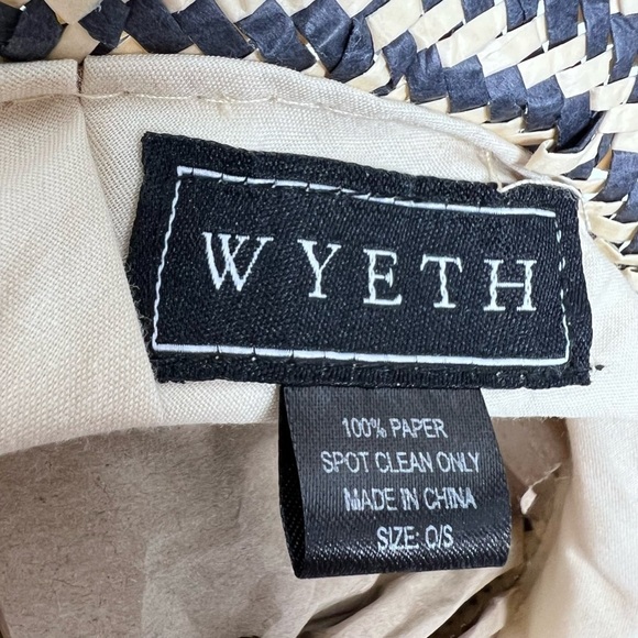 WYETH Paper Hat | black & ivory/tan striped main image 6